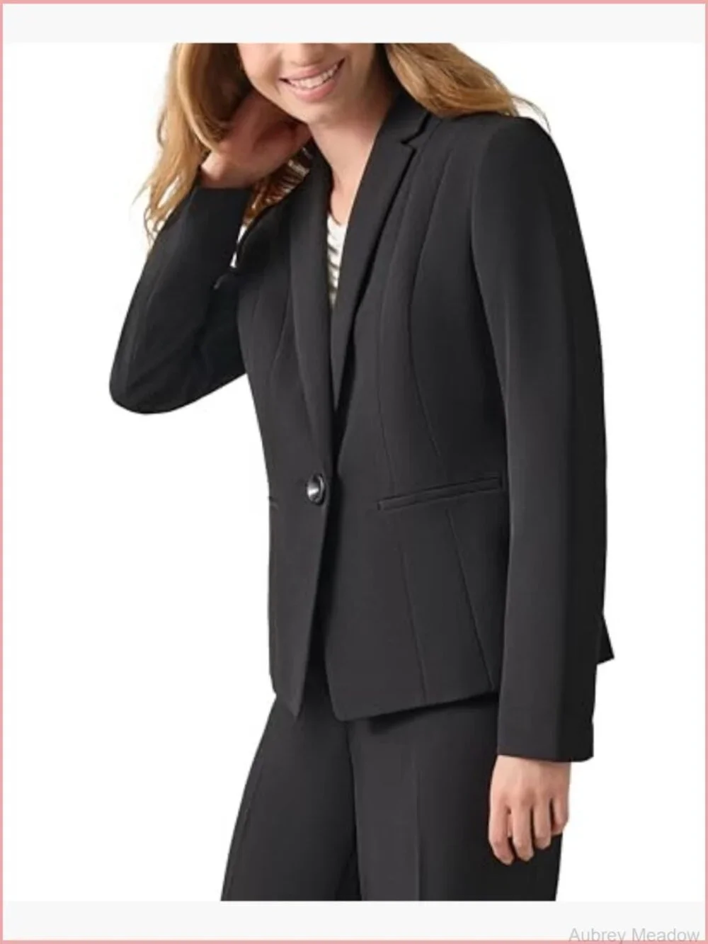Women's Stretch Crepe Blazer with Notched Collar - Classic Fit